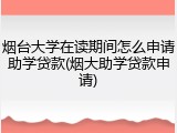烟台大学在读期间怎么申请助学贷款(烟大助学贷款申请)