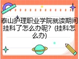 泰山护理职业学院就读期间挂科了怎么办呢？(挂科怎么办)