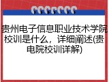 贵州电子信息职业技术学院校训是什么，详细阐述(贵电院校训详解)