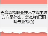 巴音郭楞职业技术学院主攻方向是什么，怎么样(巴职院专业特色)