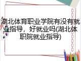湖北体育职业学院有没有就业指导，好就业吗(湖北体职院就业指导)