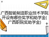 广西智能制造职业技术学院开设有哪些奖学和助学金(广西职院奖助学金)