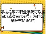 攀枝花攀西职业学院可以读mba或者emba吗？为什么(攀院有MBA吗)