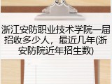 浙江安防职业技术学院一届招收多少人，最近几年(浙安防院近年招生数)