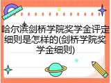哈尔滨剑桥学院奖学金评定细则是怎样的(剑桥学院奖学金细则)