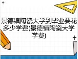 景德镇陶瓷大学到毕业要花多少学费(景德镇陶瓷大学学费)