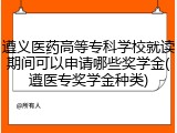 遵义医药高等专科学校就读期间可以申请哪些奖学金(遵医专奖学金种类)