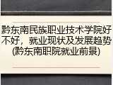 黔东南民族职业技术学院好不好，就业现状及发展趋势(黔东南职院就业前景)