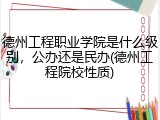 德州工程职业学院是什么级别，公办还是民办(德州工程院校性质)