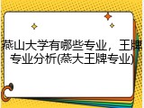 燕山大学有哪些专业，王牌专业分析(燕大王牌专业)