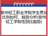 泉州轻工职业学院学生男女比例如何，趋势分析(泉州轻工学院性别比趋势)