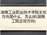 湖南工业职业技术学院主攻方向是什么，怎么样(湖南工院主攻方向)