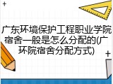 广东环境保护工程职业学院宿舍一般是怎么分配的(广环院宿舍分配方式)