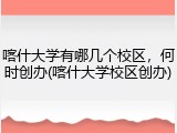 喀什大学有哪几个校区，何时创办(喀什大学校区创办)