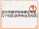 武汉传媒学院有哪些专业，几个校区(武传专业及校区)