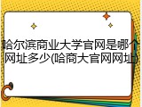 哈尔滨商业大学官网是哪个网址多少(哈商大官网网址)