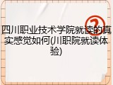 四川职业技术学院就读的真实感觉如何(川职院就读体验)