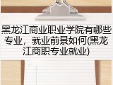黑龙江商业职业学院有哪些专业，就业前景如何(黑龙江商职专业就业)