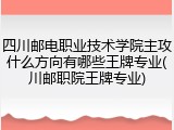 四川邮电职业技术学院主攻什么方向有哪些王牌专业(川邮职院王牌专业)