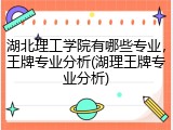 湖北理工学院有哪些专业，王牌专业分析(湖理王牌专业分析)