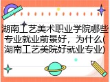 湖南工艺美术职业学院哪些专业就业前景好，为什么(湖南工艺美院好就业专业)