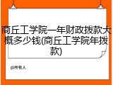 商丘工学院一年财政拨款大概多少钱(商丘工学院年拨款)