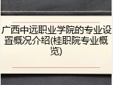 广西中远职业学院的专业设置概况介绍(桂职院专业概览)