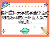 锦州医科大学奖学金评定细则是怎样的(锦州医大奖学金细则)