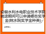 安徽水利水电职业技术学院就读期间可以申请哪些奖学金(皖水院奖学金种类)
