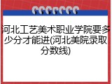 河北工艺美术职业学院要多少分才能进(河北美院录取分数线)