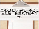 黑龙江科技大学是一本还是本科第二批(黑龙江科大几本)