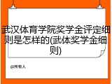 武汉体育学院奖学金评定细则是怎样的(武体奖学金细则)