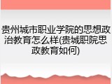 贵州城市职业学院的思想政治教育怎么样(贵城职院思政教育如何)