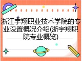 浙江宇翔职业技术学院的专业设置概况介绍(浙宇翔职院专业概览)