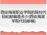 西安海棠职业学院的院校代码和邮编是多少(西安海棠学院代码邮编)
