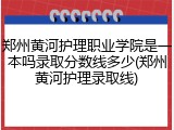 郑州黄河护理职业学院是一本吗录取分数线多少(郑州黄河护理录取线)