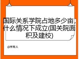 国际关系学院占地多少亩，什么情况下成立(国关院面积及建校)