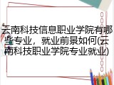 云南科技信息职业学院有哪些专业，就业前景如何(云南科技职业学院专业就业)