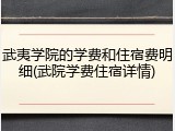 武夷学院的学费和住宿费明细(武院学费住宿详情)