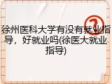 徐州医科大学有没有就业指导，好就业吗(徐医大就业指导)