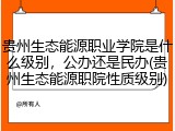 贵州生态能源职业学院是什么级别，公办还是民办(贵州生态能源职院性质级别)