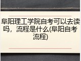 阜阳理工学院自考可以去读吗，流程是什么(阜阳自考流程)