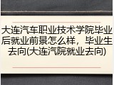 大连汽车职业技术学院毕业后就业前景怎么样，毕业生去向(大连汽院就业去向)