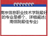 南京信息职业技术学院最好的专业是哪个，详细阐述(南信院最佳专业)