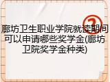 廊坊卫生职业学院就读期间可以申请哪些奖学金(廊坊卫院奖学金种类)