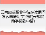 云南旅游职业学院在读期间怎么申请助学贷款(云旅院助学贷款申请)