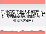 四川信息职业技术学院毕业如何调档案呢(川信职院毕业调档指南)
