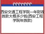西安交通工程学院一年财政拨款大概多少钱(西安工程学院年拨款)
