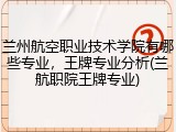 兰州航空职业技术学院有哪些专业，王牌专业分析(兰航职院王牌专业)