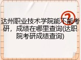 达州职业技术学院能不能考研，成绩在哪里查询(达职院考研成绩查询)